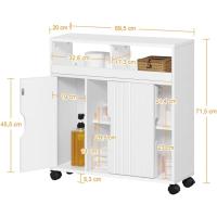 Mueble de Baño con Ruedas Armario de Suelo Estrecho con Puertas Correderas - details 2