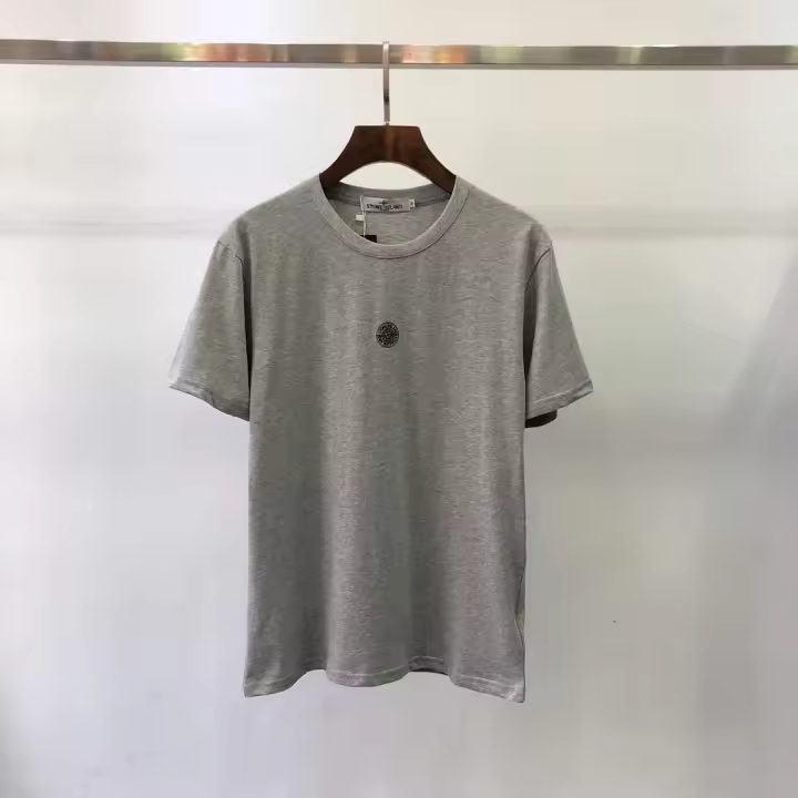 Camiseta de hombre de alta calidad de hip-hop, camisa de manga corta bordada de moda de verano Stone Island - 1