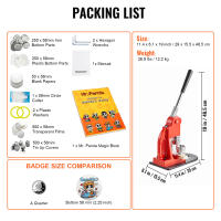 SucceBuy Máquina para hacer botones, kit de prensa para insignias con 500 piezas gratis, cortador de círculos, libro mágico, ideal para manualidades y regalos - details 2