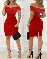 Elegante Vestido Mini de Cuerpo Redondo para Mujer en Verano 2024 Cuello Redondo, Manga Sin Agarre, Vestido Casual de Colorbloque - details 14