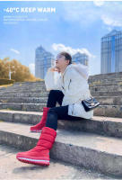 Botas de nieve de terciopelo para mujer, botas de algodón casuales gruesas de caña media cálidas antideslizantes - details 8