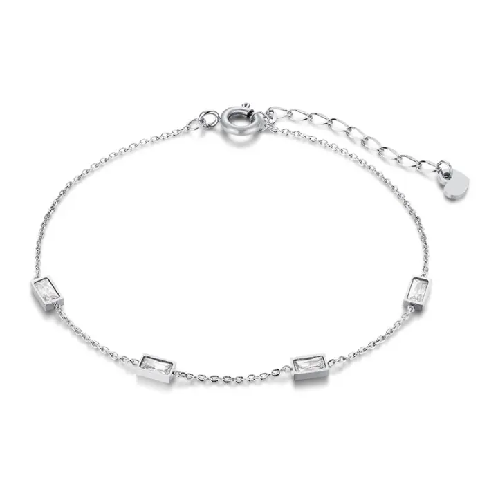 Pulsera de acero inoxidable para mujer con colgante de piedra CZ, pulseras imprescindibles en la playa - 1