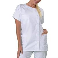 Top exfoliante de enfermera para mujer, ropa médica blanca, conjunto de uniforme, uniformes clínicos, ropa de trabajo, trajes de enfermería de esteticista - details 1