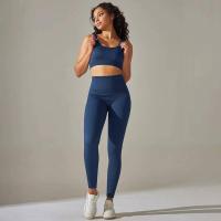 Conjunto de yoga acanalado sin costuras para mujer, ropa de gimnasio, sujetador con elevación, leggings, top de entrenamiento, chándal deportivo, 2 piezas - details 50