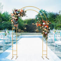 Arco de Boda de Metal de 7.2FT Stand de Fondo de Globo para Fiesta de Jardín y Ceremonia de Cumpleaños (Oro) - details 1