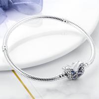 Pulsera de plata de ley 925 con forma de corazón y mariposa para mujer, brazalete de cadena de seguridad, compatible con abalorios originales, joyería - details 43