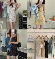 Vestido Mini Floral de Verano Tirantes, Cintura Ajustada, Estilo Coreano Moda para Mujeres - details 0