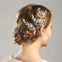 Horquillas PARA EL Cabello para Novia con Diamantes de Imitación y Perlas Elegantes Retro - details 3