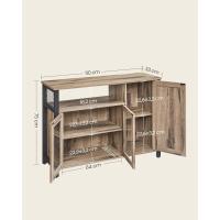 Muebles para Sala de Estar 3 Puertas Estilo Casa Campo Marrón Roble y Negro Tinta - details 2