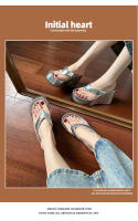 Chanclas de suela gruesa que aumentan la altura en verano, zapatillas con forma de magdalena y sandalias con tacón de cuña para mujer - details 0