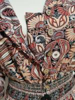 Novedad de verano, vestido bohemio de viaje para vacaciones y playa con cuello en V y mangas tres cuartos con mangas acampanadas y lazo en la cintura - details 17
