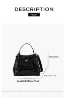 Bolso de Lujo de Cuero de Cocodrilo Negro para Mujer Bolso Cruzado Versátil para Primavera y Otoño - details 4