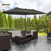 Parasol Doble para Jardín Sombrilla Gigante Anti UV con Manivela Tamaño 4,55x2,65x2,38 m Color Gris - details 1