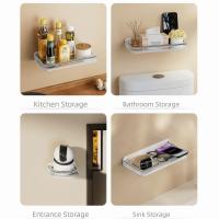 Estante de almacenamiento para baño sin perforaciones, estante cuadrado para champú montado en la pared, colgador de pared flotante sin taladro para almacenamiento de maquillaje - details 9