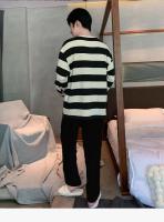 Conjunto de Pijama para Hombres Jóvenes Estilo Otoño-Invierno Casual con Cuello Redondo Manga Larga - details 3
