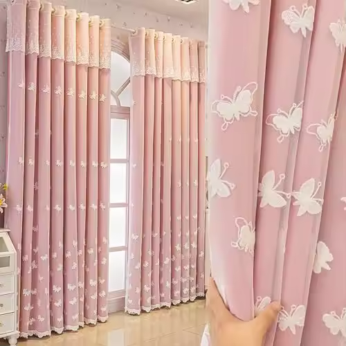 Cortinas opacas grandes con gafas para sala de estar, doble capa, aislantes, para patio, cocina y dormitorio, 1 pieza - 1