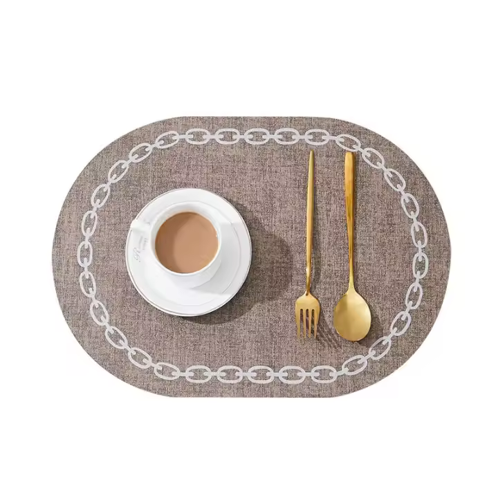Mantel Individual Ovalado de Piel Sintética Lujo en tu Cocina Accesorios de Cocina - 1