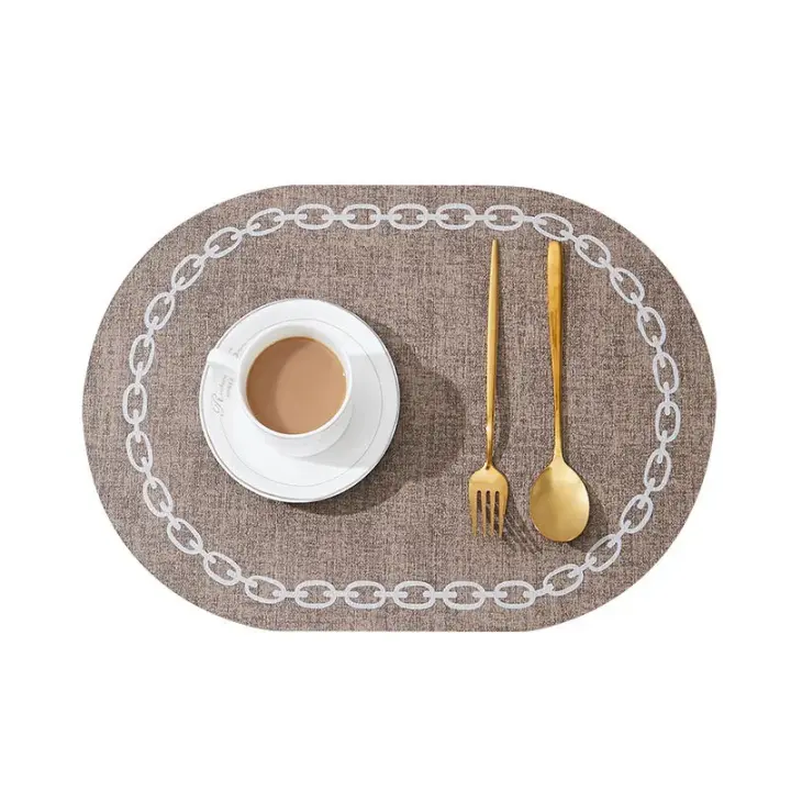 Mantel Individual Ovalado de Piel Sintética Lujo en tu Cocina Accesorios de Cocina - 1