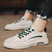 Producto zapatos blancos de cuero de caña baja tendencia ins zapatos deportivos casuales moda personalizada color sólido versátil zapatos de hombre - details 2
