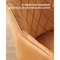 Silla de Comedor de Terciopelo Silla de Cocina con Respaldar Carga Máx. 120 kg Patas de Metal - details 19