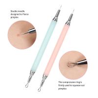 Removedor de espinillas de doble cabezal de acero inoxidable, limpiador de poros, agujas, Extractor de espinillas, aguja para imperfecciones de acné desmontable - details 1