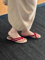 Chanclas planas, zapatos para mujer, ropa de verano, nuevo diseño de nicho casual, playa, vacaciones, sandalias con punta abierta. - details 25