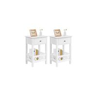 Mesitas de Noche de MDF Blanco 2pcs Mesillas de Sofá para Ahorrar Espacio en Dormitorio - details 10