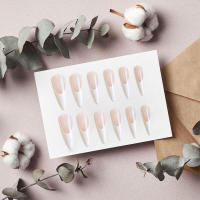 Uñas postizas desnudas con punta blanca, material seguro de larga duración, resistente al agua, para ir de compras, viajar y salir - details 5