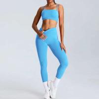 Conjunto de ejercicio de yoga sin costuras para mujer, ropa deportiva de entrenamiento portátil, gimnasio y fiesta, conjunto de 2 piezas - details 6