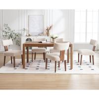 2 Sillas de Comedor de Lino, Sillas de Cocina con Patas de Madera, Sillas de Restaurante Clásicas, Sillas de Salón Tapizadas con Respaldo - details 5