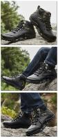 Botas de nieve impermeables para hombre, botines de piel transpirables, zapatos de invierno, novedad - details 4