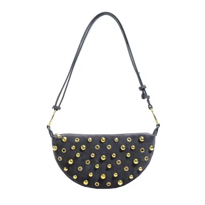 Bolso cruzado con remaches de Metal a la moda, bolso de hombro Y2k de estilo Punk hueco, bolso para axila para chica picante y dulce, diario - 1