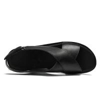 Sandalias de Estilo Vintage para hombre, zapatos informales de cuero genuino para exteriores, zapatos de playa con punta abierta, planos romanos para caminar - details 11