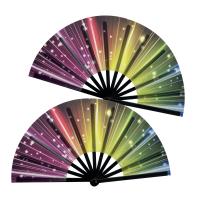 1 juego de abanico de baile con diseño radiante colorido de 8 pulgadas, adecuado tanto para adultos como para niños, adecuado para festivales de música electrónica, día de San Valentín, fiestas de club, actuaciones de baile, regalos de fiesta de boda y re - details 2