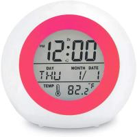 Reloj despertador digital para niños, luz nocturna de 7 colores, repetición, detección de temperatura, sueño, mesita de noche, bonito reloj despertador con temporizador - details 1