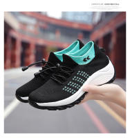 Zapatos para caminar de marca para mujer, zapatillas de deporte con calcetines de punto transpirables, zapatos cómodos para lactancia, zapatos deportivos con plataforma informales - details 13