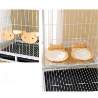 Cuenco de alimentación para mascotas colgante con Base de madera, diseño de suspensión, jaula fija para gatos, comederos de alimentos con forma de gato/oso, fácil limpieza - details 5