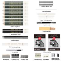 Lápices de boceto de dibujo de 52 piezas Kit de herramientas de boceto de pintura artística Suministros de dibujo a lápiz para artistas adultos juvenes principiantes - details 6