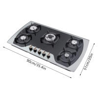 Quemador de Gas integrado, 5 quemadores, GLP/NG, Encendido automático por pulso, cristal de propano de cerámica para estufa de Gas Natural, vidrio templado superior - details 1