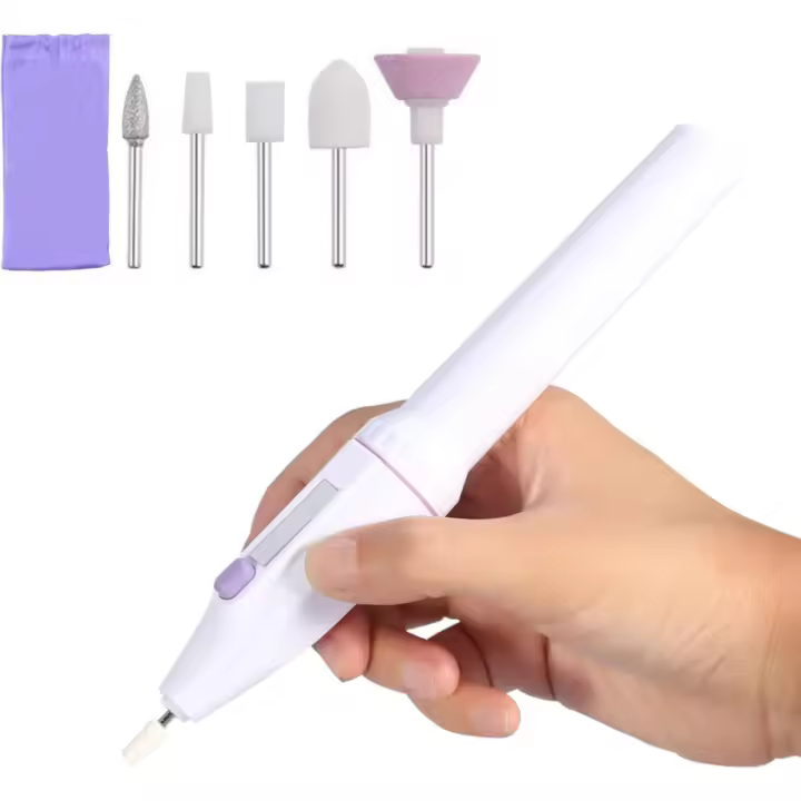 Lima eléctrica de uñas 5 en 1, manicura y pedicura profesional para pulidora, Kit Personal con 5 piezas de brocas - 1