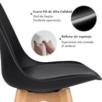 Pack de 4 Sillas Comedor Nórdico de T-LoVendo, Cocina, Patas de Madera Haya, detalles.