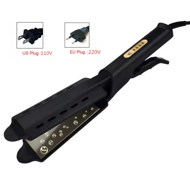 Alisanador de Cabello Recto de Cerámica Turmalina Iónica de Four Gears Ajuste de Temperatura - 1