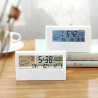 Reloj termo higrómetro, pantalla meteorológica creativa, despertador electrónico, decoración de mesa de escritorio para salón y dormitorio - details 0
