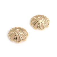 50 Uds. De cuentas redondas de latón de Color dorado de 18K, tapas de hojas de árbol y flores, suministros para hacer cuentas de joyería, accesorios Diy - details 42