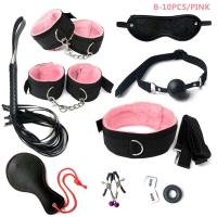 Leten-Kits de Bondage para mujeres, esposas, mordaza, látigo, pinzas para pezones, juguetes eróticos para mujeres, parejas, tienda sexual para adultos, tapón Anal, cola - details 7