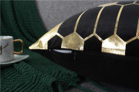 Fundas de Almohada de Terciopelo Dorado con Patrón de Geometría Diseño de Hoja de Ginkgo y Tijeras de Zebra Decoración Moderna para el Hogar - details 5