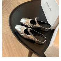 Medias zapatillas francesas sandalias de mujer zapatos Mary Jane de un pedal zapatos Muller de tacón grueso para mujer - details 40