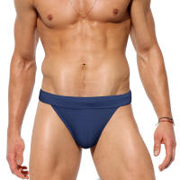 Jessborn pantalones de natación triangulares para hombre, bañador sexy de horquilla alta, media cadera envolvente, color sólido, ropa de baño de playa de primavera caliente - details 3