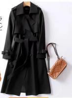 Gabardina larga por encima de la rodilla para mujer, abrigo pequeño de talla popular, versión coreana, primavera y otoño, 2024 - details 2