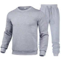 Suéter deportivo informal de dos piezas con cuello redondo para hombre y mujer, pantalones de otoño, color sólido - details 6